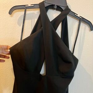 Calvin Klein Floor Length Black Open Back Evening Gown Sz 4